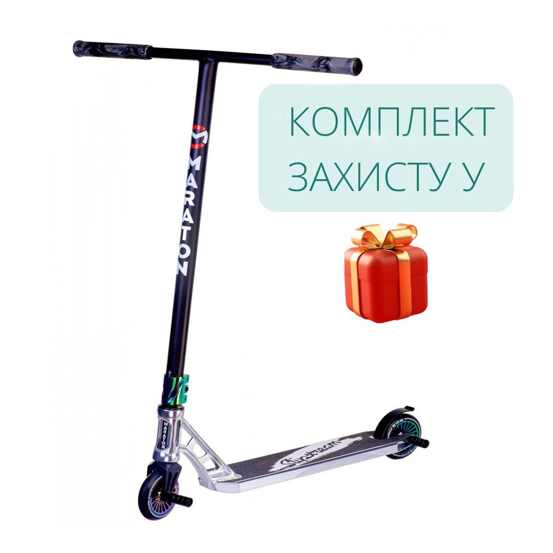 Трюковий самокат Maraton Slip Stream колеса 110 мм, система компресія HIC, ширина керма 58 см, 2 пеги