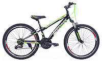Велосипед 24" Crossride SHARK MTB рама 11" Чорно-зелений