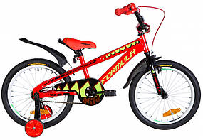 Велосипед 18" FORMULA WILD 2021 (червоно-чорний з салатовим 9")