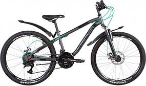 Велосипед 24" Discovery FLINT AM DD 2022 рама 13" Темно-сірий з чорним