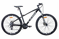 Велосипед AL 27.5" LEON XC-90 AM preload DD 2021 рама 19" Чорно-білий з сірим Velo