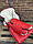 Конверт для санок, з штучної овчини, на дві блискавки, з затяжками Червоний, фото 3