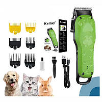 Профессиональная машинка для стрижки собак и котов, домашних животных KEMEI Km-Cw10 USB зарядка