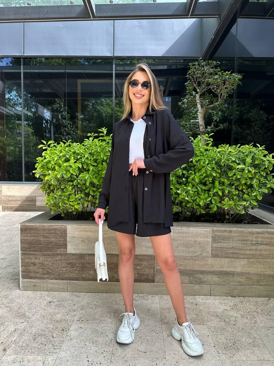 Літній жіночий костюм сорочка та шорти, фото 1