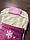 Конверт / чохол для санок, з штучної овчини, на дві блискавки, із затяжками рожевий Сніжинка, фото 4