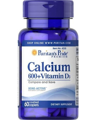 Calcium Carbonate 600 mg + Vitamine D 60 Coated Tablets