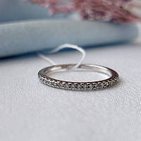 Кільце срібна жіноча каблучка Доріжка з білими каменями 18.0 розмір срібло 925 покрите родієм 921к 1.01г