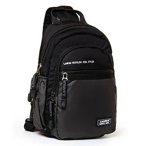Сумка cross body чоловіча слінг бананка кросбоді через плече маленька тканинна сіра модна Lanpad 83012, фото 1