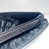 Жіноча косметичка-гаманець три відділи чорна, фото 4