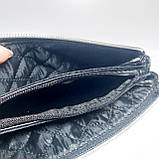 Жіноча косметичка-гаманець три відділи чорна, фото 5