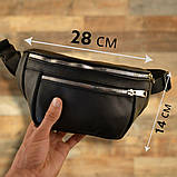 Натуральна шкіра шкіряна сумка бананка через плече / чоловіча жіноча сумочка / барсетка кросбоді, фото 4