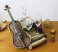 Подарунковий декоративний набір для вина графин з двома келихами "Скрипка", фото 2