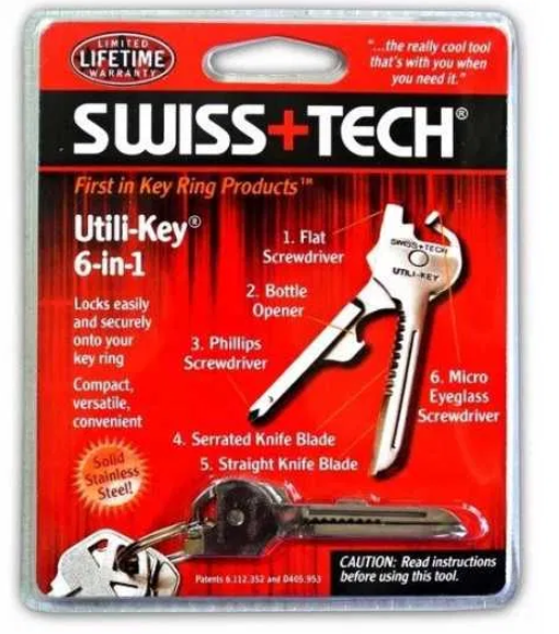 Ключ-мультитул Swiss-Tech 6 в 1 брелок Utili-key