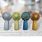 Портативний міні вентилятор акумулятор USB з ручкою Cute Electric Fan, фото 2