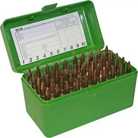 КЕЙС MTM Д/ПАТРОН. 223REM НА 50ШТ. КОЛІР: ЗЕЛЕНИЙ
