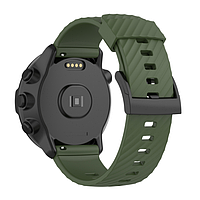 Силиконовый ремешок на часы Wrist HR, Suunto9, D5, Spartan Sport, Wrist HR. Ширина 24 мм. Хаки.