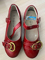 Туфлі для дівчинки Лакові УЦЕНКА Червоний 34розмір 21см по устілці