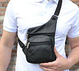 Шкіряна сумка месенджер кобура слінг кросбоді через плече барсетка чоловіча натуральна шкіра, фото 8