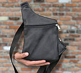 Шкіряна сумка месенджер кобура слінг кросбоді через плече барсетка чоловіча натуральна шкіра, фото 6