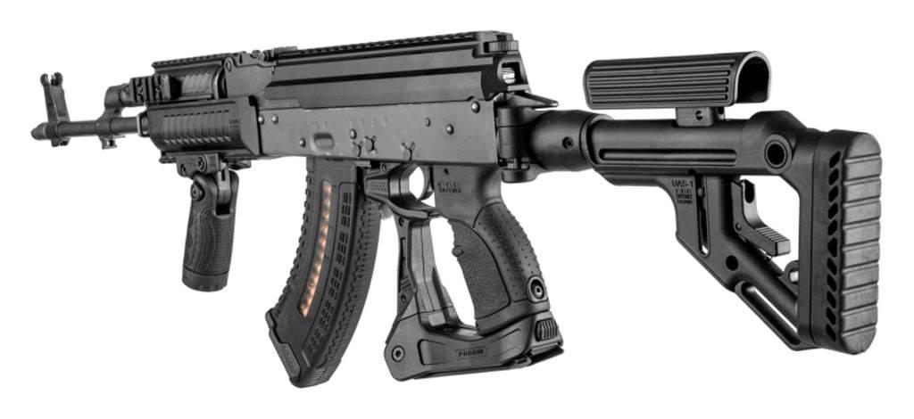 НАБОР СОСТАВЕЛЕЙ FAB UAS ДЛЯ AK 47, СОСТАВЛЕННОЙ С РЕГУЛЯЦИОННОЙ ЩЕКОЙ. КОЛІР — ЧОРНИЙ, фото 1