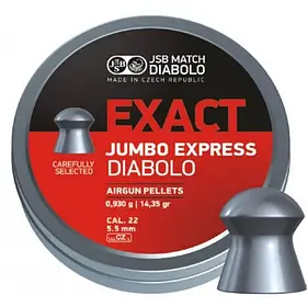ПУЛИ ПНІВМАТИЧНІ JSB DIABOLO EXACT JUMBO EXPRESS. КОЛ. 5.52 ММ. ВЭС – 0.93 Г. 500 ШТ/УП