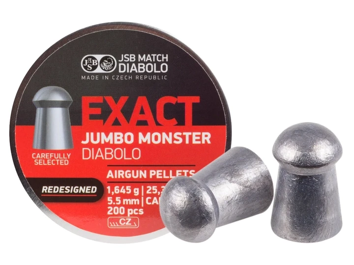 ШАРЫ ПНЕВМАТИЧЕСКИЕ JSB DIABOLO EXACT JUMBO MONSTER. КОЛ. 5.52 ММ. ВЕС — 1.64 Г 200 ШТ./ПАЧ, фото 1