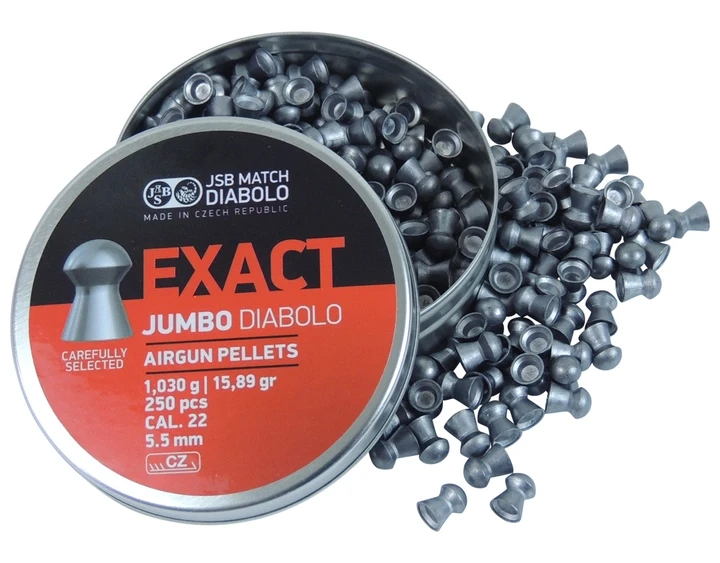 ШАРИ ПНІВМАТИЧНІ JSB EXACT JUMBO. КОЛ. 5.51 ММ. ВЕС — 1.03 Р. 250 ШТ/УП, фото 1