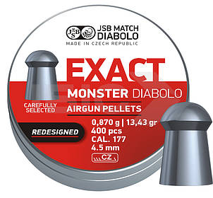 ШАРЫ ПНЕВМ JSB DIABOLO EXACT MONSTER. КОЛ. 4.52 ММ. ВЕС — 0.87 Р. 200 ШТ/УП