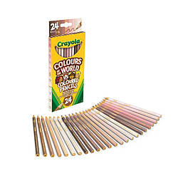 Набір кольорових олівців Colours of the World Crayola 68-4607, 24 шт, World-of-Toys