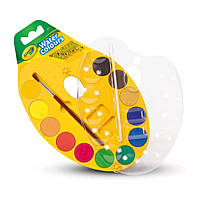 Палитра акварельных красок Crayola 53-8434, 12 цветов с кисточкой, World-of-Toys