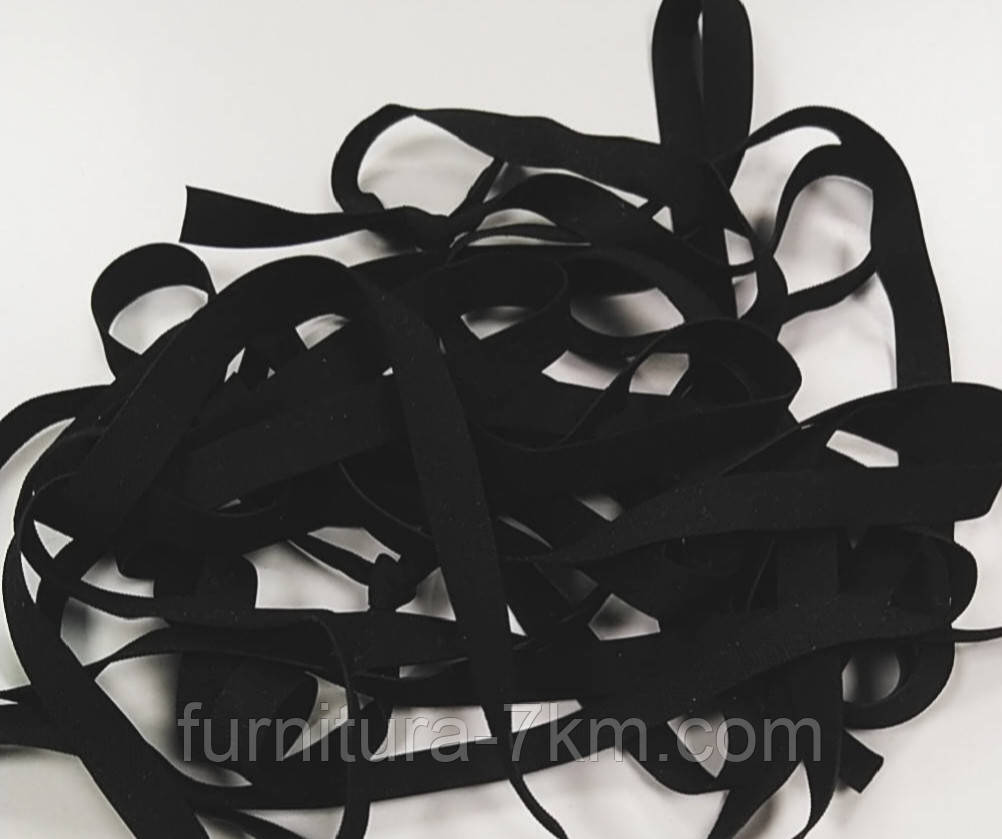 Резинка латексна для купальників, ширина — 8 мм, вага — 1 кг (210 м)./упаковка. Чорна., фото 1