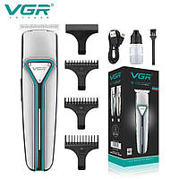 Профессиональная машинка для стрижки волос триммер VGR V-008 беспроводная аккумуляторная