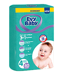 Підгузники дитячі Evy baby maxi elastic twin (7-18 кг) 40 шт