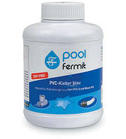 Клей для мягкого и жесткого ПВХ Pool Fermit, голубой, с кисточкой, 500 мл