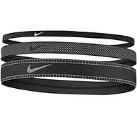 Nike повязки на голову спортивные 3 шт. Black/Silver Mix