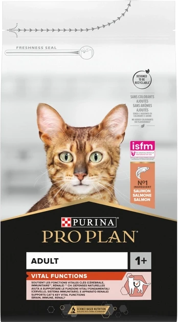 Сухий корм для дорослих котів Purina Pro Plan Adult 1+ Vital Functions з лососем 1.5 кг