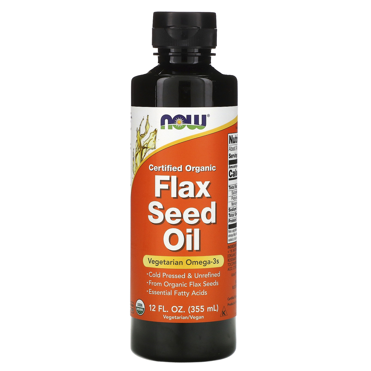 Лляна олія NOW Flax Seed Oil 355 ml