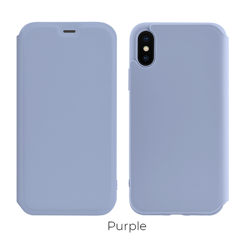 Чехол-книжка Hoco Colorful series liquid silicone case для Apple iPhone X/XS Purple