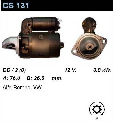Стартер на ALFA Romeo 145, 146, 33, 33 Sport, Alfasud Sprint, Arna, 0001107009 - фото 1 - id-p23974223
