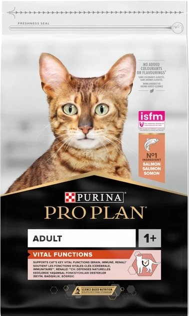 Сухий корм для дорослих котів Purina Pro Plan Adult 1+ Vital Functions з лососем 10 кг