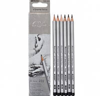 Чернографитные карандаши в наборе Marco, 6 шт. HB-8B, картонный пенал, Raffine (7000-6CB)