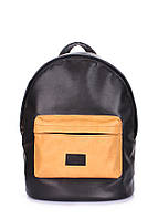 Рюкзак женский Poolparty Backpack pu black orange