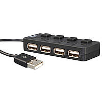 USB HUB Frime USB-USB 4USB 2.0 Black (FH-20010)