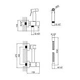 Набор для гигиенического душа со смесителем Lidz Aria 110 округлый LDARI110NKS43393 Nickel, фото 2