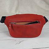 Жіноча шкіряна сумка на пояс бананка GS червона, фото 2