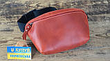 Жіноча шкіряна сумка на пояс бананка GS червона, фото 5