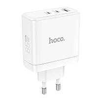 Сетевое зарядное устройство HOCO N30 Glory PD65W three-port(2C1A) fast charger, цвет белый