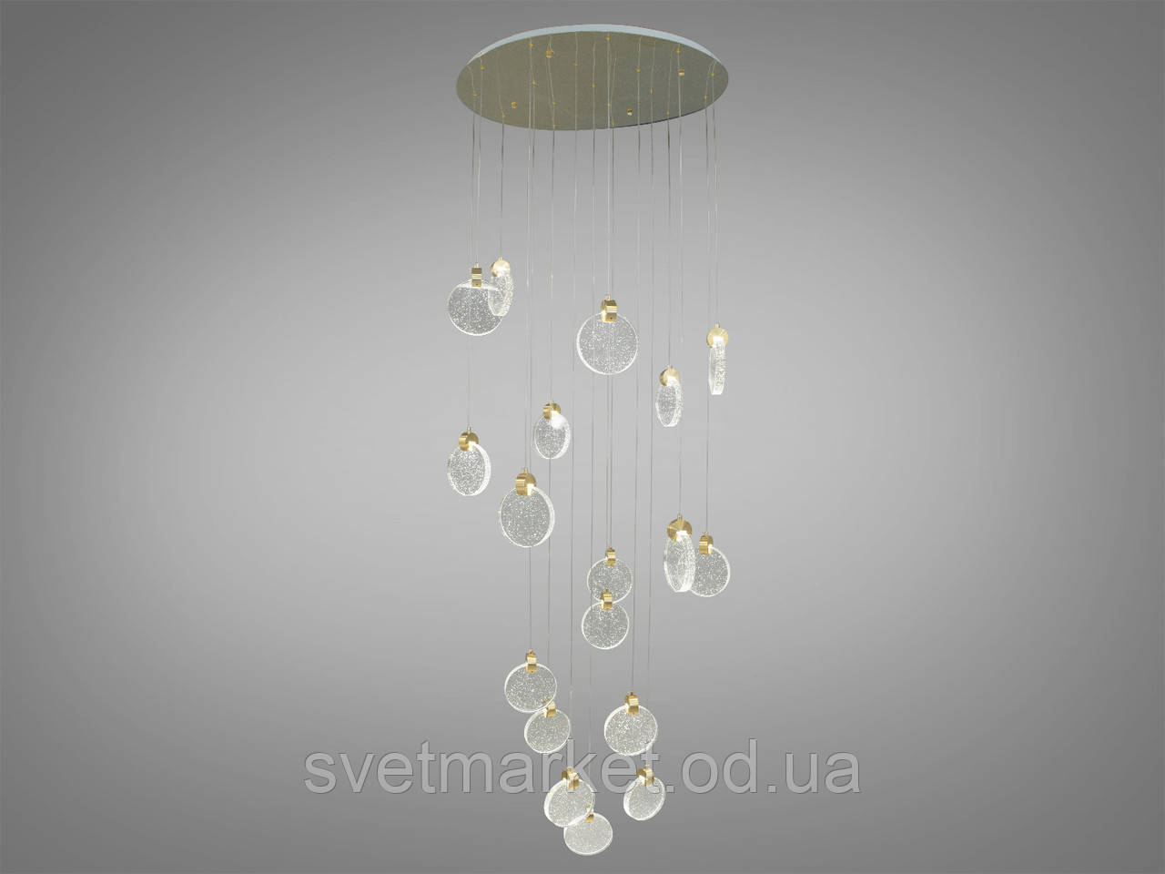 Каскадна кришталева люстра 3008/18G
