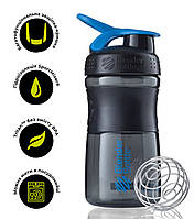 Шейкер спортивний (пляшка) BlenderBottle SportMixer Flip 20oz/590ml Black/Cyan "Gr"