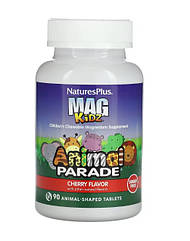 Магній для дітей Animal Parade Mag Kidz Natures Plus, вишневий смак, 90 таблеток